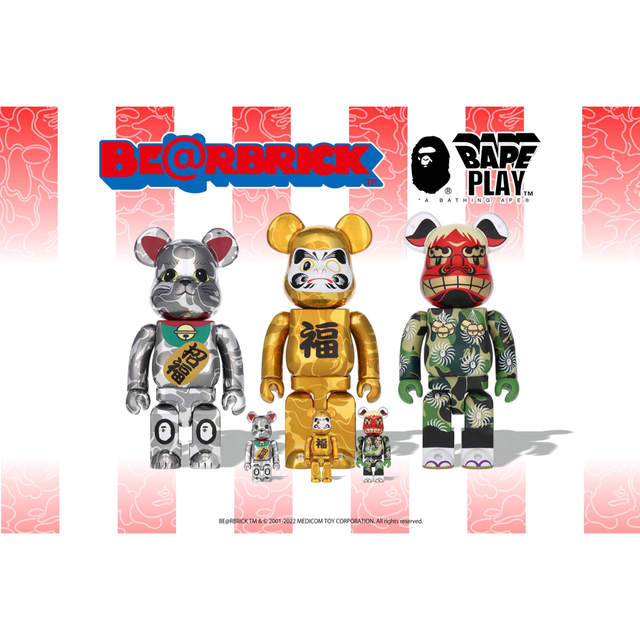 BAPE®︎×BE@RBRICK 招き猫達磨獅子舞400% 100%6体セット新品未使用