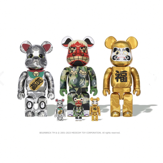 A BATHING APE(アベイシングエイプ)のBE@RBRICK BAPE 招き猫 達磨 獅子舞 100% & 400% エンタメ/ホビーのフィギュア(その他)の商品写真