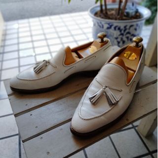 クロケットアンドジョーンズ(Crockett&Jones)の希少美品 クロケット＆ジョーンズ ガーンジー 7 ホワイト(ドレス/ビジネス)