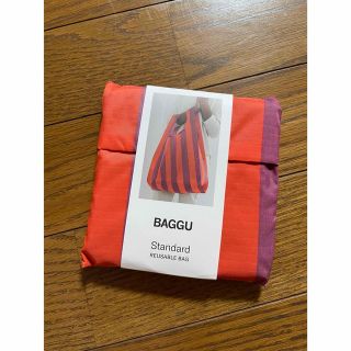 BAGGU STANDARD エコバッグ  オレンジ　モーブ　ストライプ　バグー(エコバッグ)