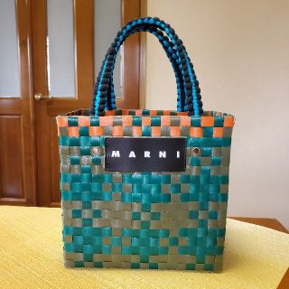 新品　MARNI マルニ　ジャージーハンドルミニバスケット　モスグリーン