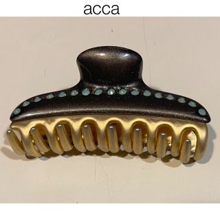 アッカ(acca)のacca ヘアークリップ　7cm カーキ系xターコイズ系(バレッタ/ヘアクリップ)