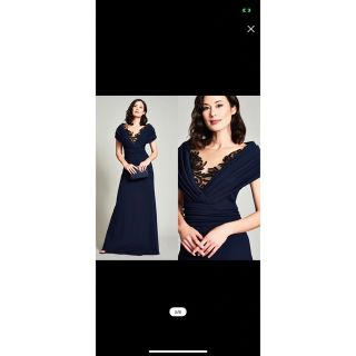TADASHI SHOJI - TADASHI SHOJIフェザーモチーフ刺繍レースロング