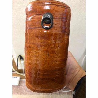 陶器　大樋焼　花器　中村長阿弥　長期保存(陶芸)