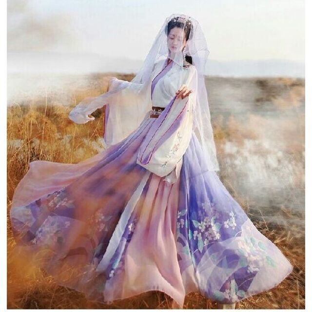 中華漢服「紫藤」２点 セット - 衣装