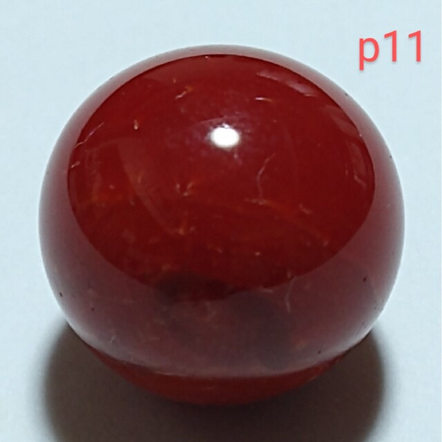 p11 血赤 煌珊瑚 片穴 球 16.1mm 28 .05ct 5.61g レディースのアクセサリー(リング(指輪))の商品写真