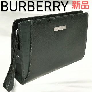 バーバリー(BURBERRY)の新品■バーバリー■セカンドバッグ■エンボスチェック■カーフレザー■メンズ(セカンドバッグ/クラッチバッグ)