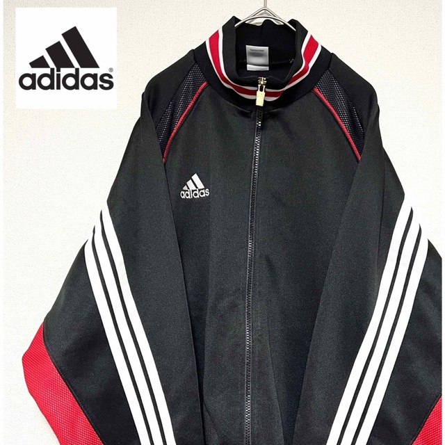 adidas(アディダス)のadidas アディダス ジャージ トラックジャケット バスケ 黒 赤 白 メンズのトップス(ジャージ)の商品写真