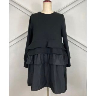 ザラ(ZARA)のイシカワラボ　新品未使用　チュニック　裏起毛　ティアード　トップス　ブラック(チュニック)