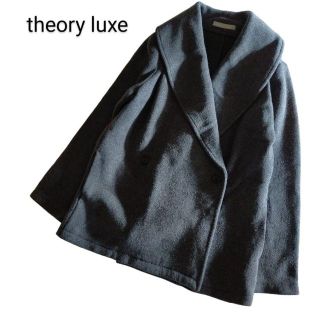 セオリーリュクス(Theory luxe)のセオリーリュクス ハーフニットコート　ピーコート 女優襟  グレー 38(ピーコート)