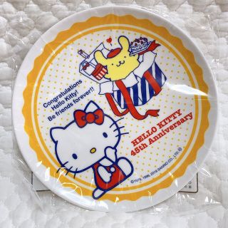 ポムポムプリン(ポムポムプリン)のハローキティ45th　ポムポムプリン　メラミンプレート　お皿(食器)