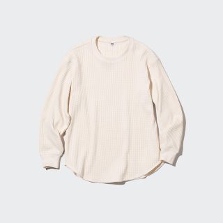 ユニクロ(UNIQLO)のユニクロ　ワッフルクルーネックＴ（長袖）　Sサイズ(Tシャツ(長袖/七分))