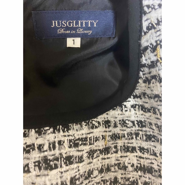 JUSGLITTY(ジャスグリッティー)のjusglitty ツイードワンピース レディースのワンピース(ひざ丈ワンピース)の商品写真