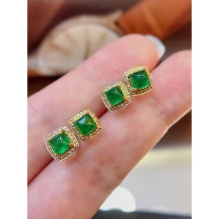 任意1ペア価格　天然 エメラルド ダイヤ ピアス 1ct k18 ¥