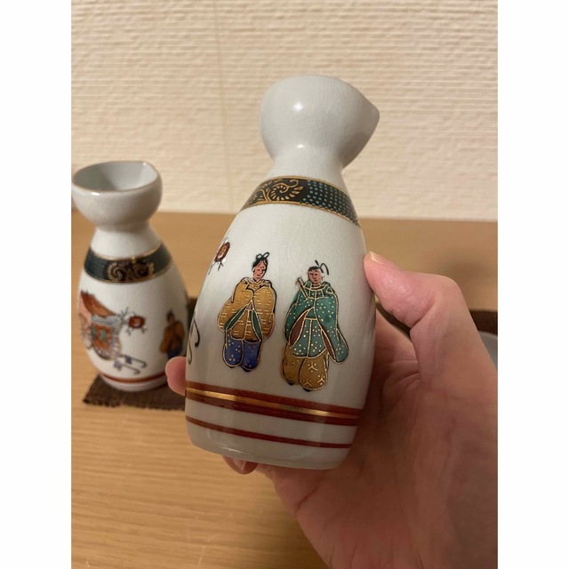 九谷焼 酒器 徳利 御所車 金彩 色絵