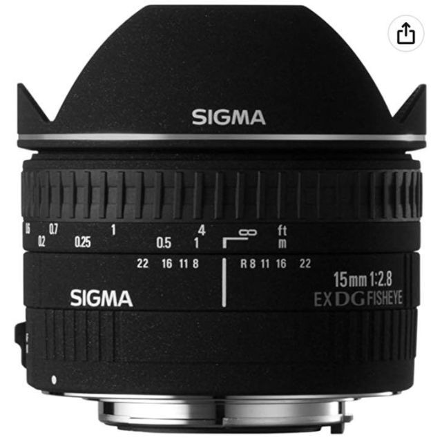 SIGMA 単焦点魚眼レンズ 15mm F2.8 EX  キヤノン用 対角線魚眼