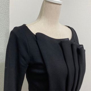 ミッシェルクラン(MICHEL KLEIN)のアシンメトリー　コレクションライン　フレア　ウール　ドレス　ミニワンピース(ミニワンピース)