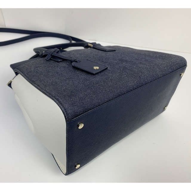 kate spade new york(ケイトスペードニューヨーク)の極美品 ケイトスペード デニム レザー 2WAY ショルダーバッグ トートバッグ レディースのバッグ(ショルダーバッグ)の商品写真