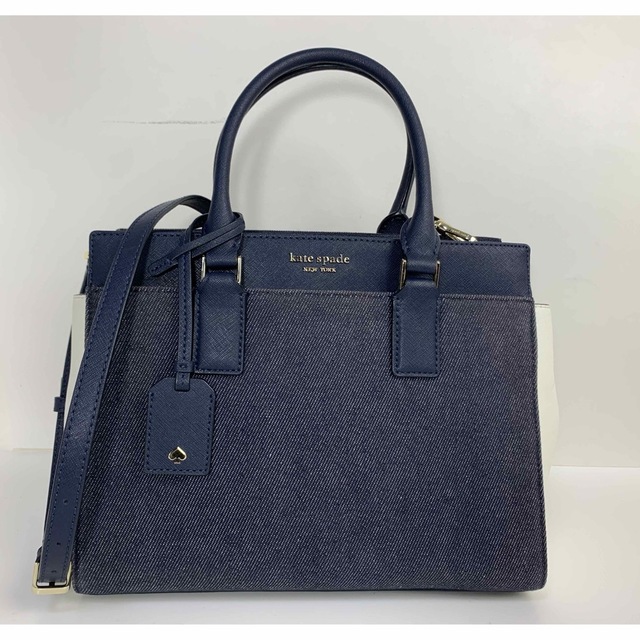 kate spade new york(ケイトスペードニューヨーク)の極美品 ケイトスペード デニム レザー 2WAY ショルダーバッグ トートバッグ レディースのバッグ(ショルダーバッグ)の商品写真