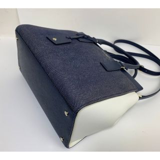 美品＊kate spade 2way ショルダーバッグ デニム キルティング 青