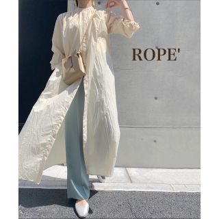 ロペ(ROPE’)の完売品　ROPE 【洗える】ナイロンコットンシャツワンピース　ホワイト(ロングワンピース/マキシワンピース)