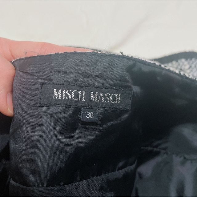 MISCH MASCH(ミッシュマッシュ)のミッシュマッシュ ツイードミニスカート モノトーン Mサイズ レディースのスカート(ミニスカート)の商品写真