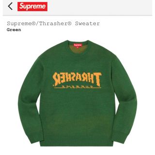 美品　Supreme　THRASHER　コラボ　セーター　XL　フロントロゴ