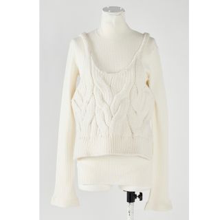 エンフォルド(ENFOLD)のENFOLD☆RIB×CABLE LAYERED PULLOVER(ニット/セーター)