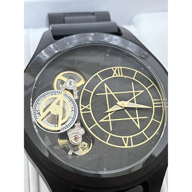 新作揃え NOZ ダブルムーブメント 45mm ブラック ムオニナルスタ メテオライト 腕時計(アナログ)