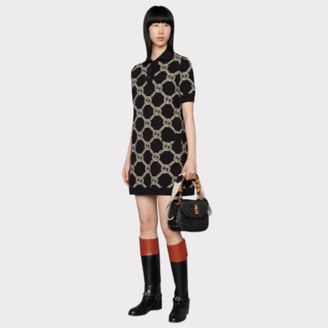 Gucci(グッチ)の【新作】GUCCI GG リバーシブル ミニドレス ウールワンピース ポロ レディースのワンピース(ミニワンピース)の商品写真