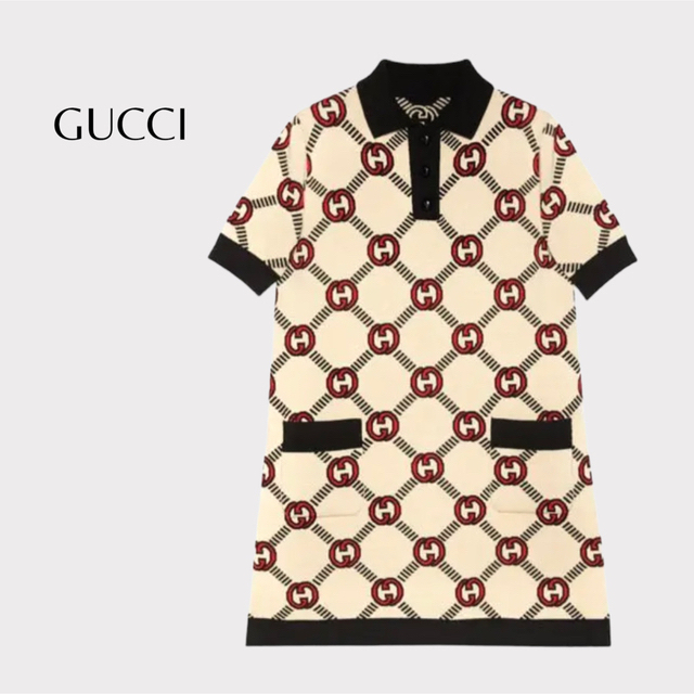 【新作】GUCCI GG リバーシブル ミニドレス ウールワンピース ポロのサムネイル