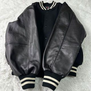 【激レア•美品】VAN JACKET スタジャン 黒×黒 袖レザー Lサイズ