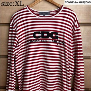 コムデギャルソン(COMME des GARCONS)の【複数割】コムデギャルソン　COMME des GARÇONSロンT 赤白　XL(Tシャツ/カットソー(七分/長袖))