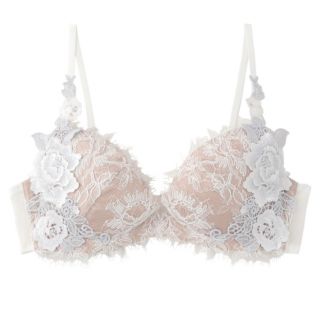 ラヴィジュール(Ravijour)の新品未使用LINGERIEAM総レースシルクブラジャー白B70 RAVIJOUR(ブラ)