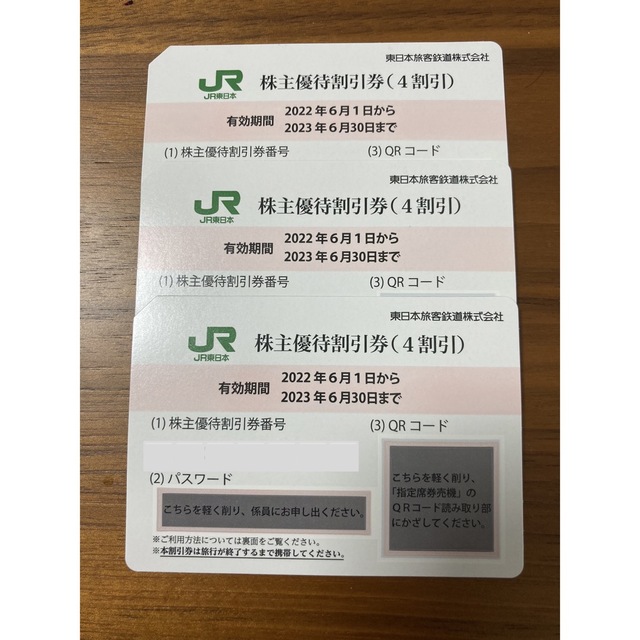 JR東日本株主優待割引券(4割引)3枚 株主サービス券-eastgate.mk