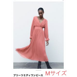 ザラ(ZARA)のプリーツミディワンピース(ロングワンピース/マキシワンピース)