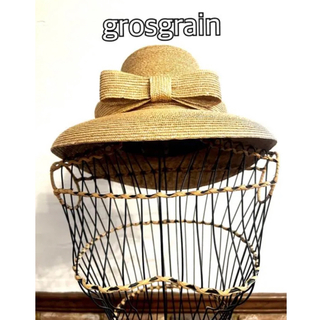 リゾートgrosgrain 麦わら帽子カサブランカスタイル ストローハットハワイ