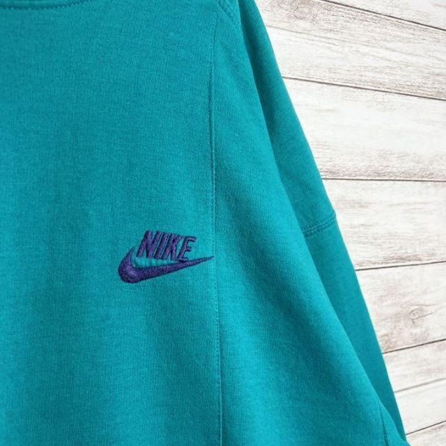 【入手困難!!】ナイキ ✈︎刺繍ロゴ モックネック 銀タグ ゆるだぼ 裏起毛9638nike