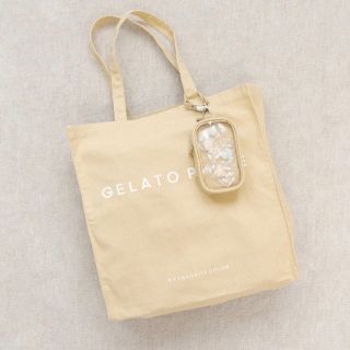 ジェラートピケ(gelato pique)の【２点セット】ジェラートピケ　アクスタケース　キャリーポーチ　トートバッグ　黄色(ポーチ)