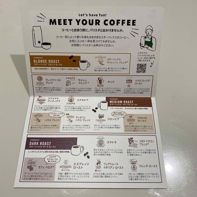 スターバックス　ドリンクチケット（6枚入り）コーヒー豆引き換えカード