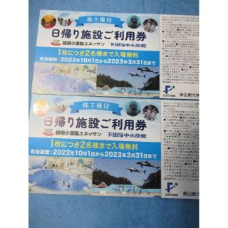 日帰り施設利用券★箱根小涌園ユネッサン★下田海中水族館★利用券 2枚★4名様分(その他)