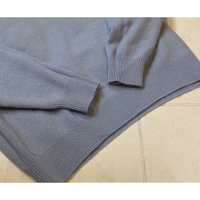 UNIQLO(ユニクロ)の【美品】ユニクロ メンズ ニット セーター 毛100% M ライトブルー メンズのトップス(ニット/セーター)の商品写真