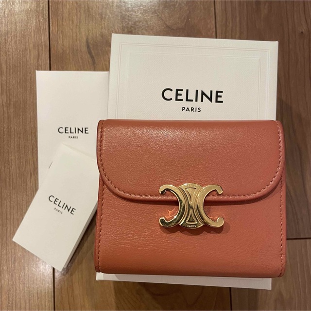 再入荷】 - celine セリーヌ 財布 三つ折り コンパクト トリオンフ