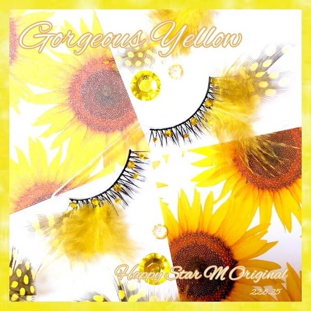 ♥️感謝品★Gorgeous Yellow★partyまつげ ゴージャス イエロ コスメ/美容のベースメイク/化粧品(つけまつげ)の商品写真