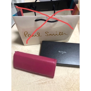 ポールスミス(Paul Smith)の ポールスミス ペタルプリントトリム 本革 二つ折り長財布 PWD516 ピンク(財布)