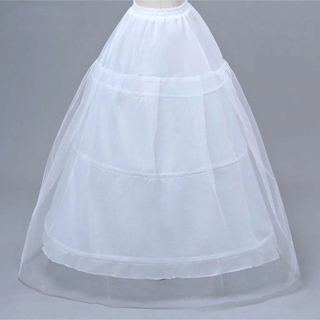 パニエ ウェディング ドレス ロング ボリューム 白 チュール ３段 レディースのスカート(その他)の商品写真