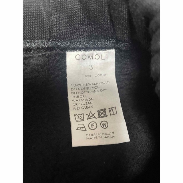 COMOLI(コモリ)のCOMOLI 21AW 吊裏毛 スウェットパンツ BLACK 3 メンズのパンツ(その他)の商品写真