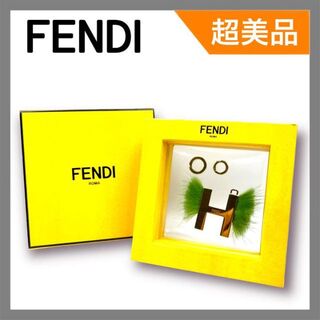 フェンディ(FENDI)の【超美品】FENDI ファー イニシャル H ネックレストップ ゴールド(ネックレス)
