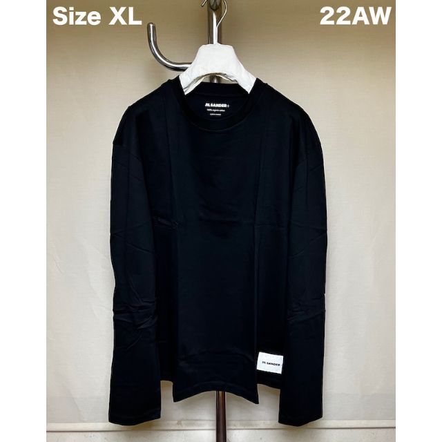 Jil Sander(ジルサンダー)の新品 XL JIL SANDER 22aw パックTシャツ 黒 長袖 3634 メンズのトップス(Tシャツ/カットソー(七分/長袖))の商品写真