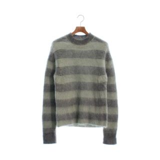 ジルサンダー(Jil Sander)のJIL SANDER ニット・セーター 44(S位) 緑xグレー(ボーダー) 【古着】【中古】(ニット/セーター)